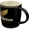 Black mug with Honda Motorcycles logo on a white background