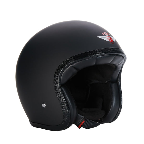 95105 - Matt Black Speedster v4 Open Face Helmet - Speedwear Ltd