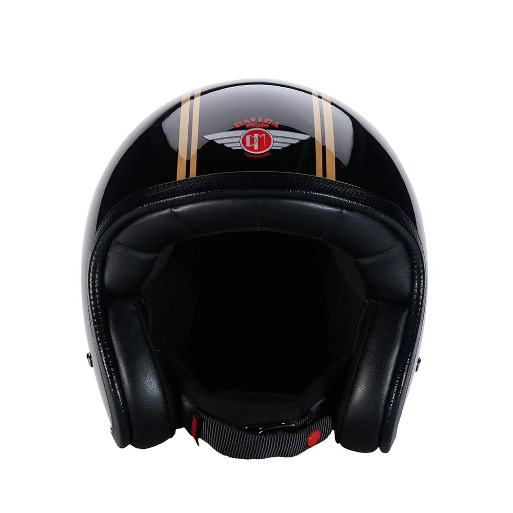 95228 - Black Gold PS Davida Speedster v4 Open Face Helmet - Speedwear Ltd