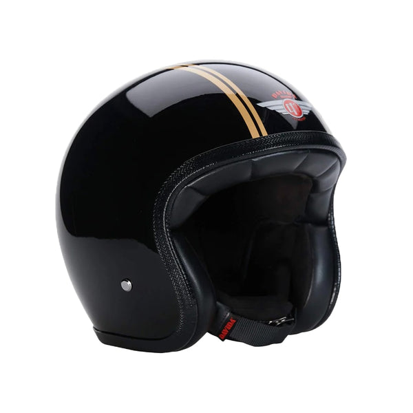 95228 - Black Gold PS Davida Speedster v4 Open Face Helmet - Speedwear Ltd