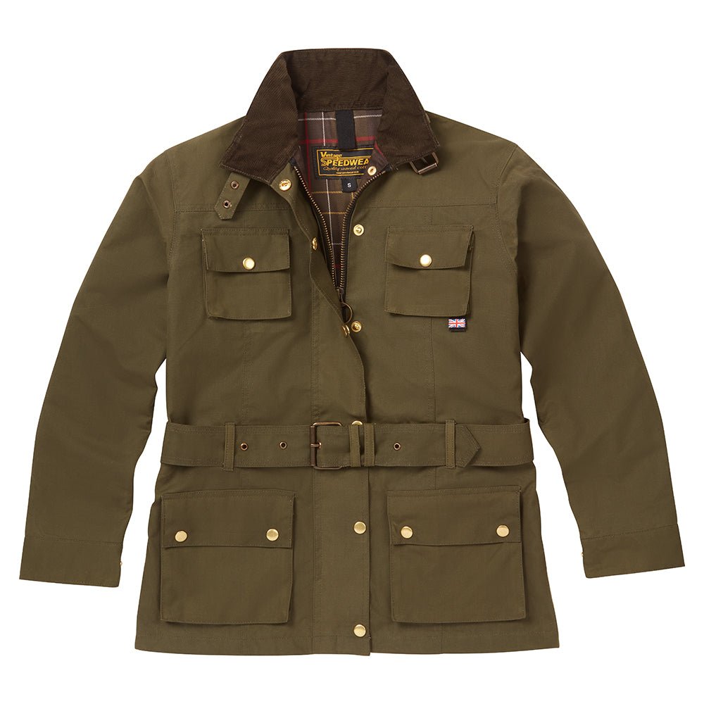HAVANA WOMAN'S GREEN WAX COTTON MOTORCYCLE JACKET - Speedwear Ltd