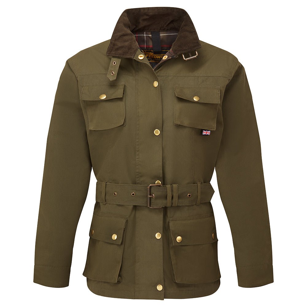 HAVANA WOMAN'S GREEN WAX COTTON MOTORCYCLE JACKET - Speedwear Ltd