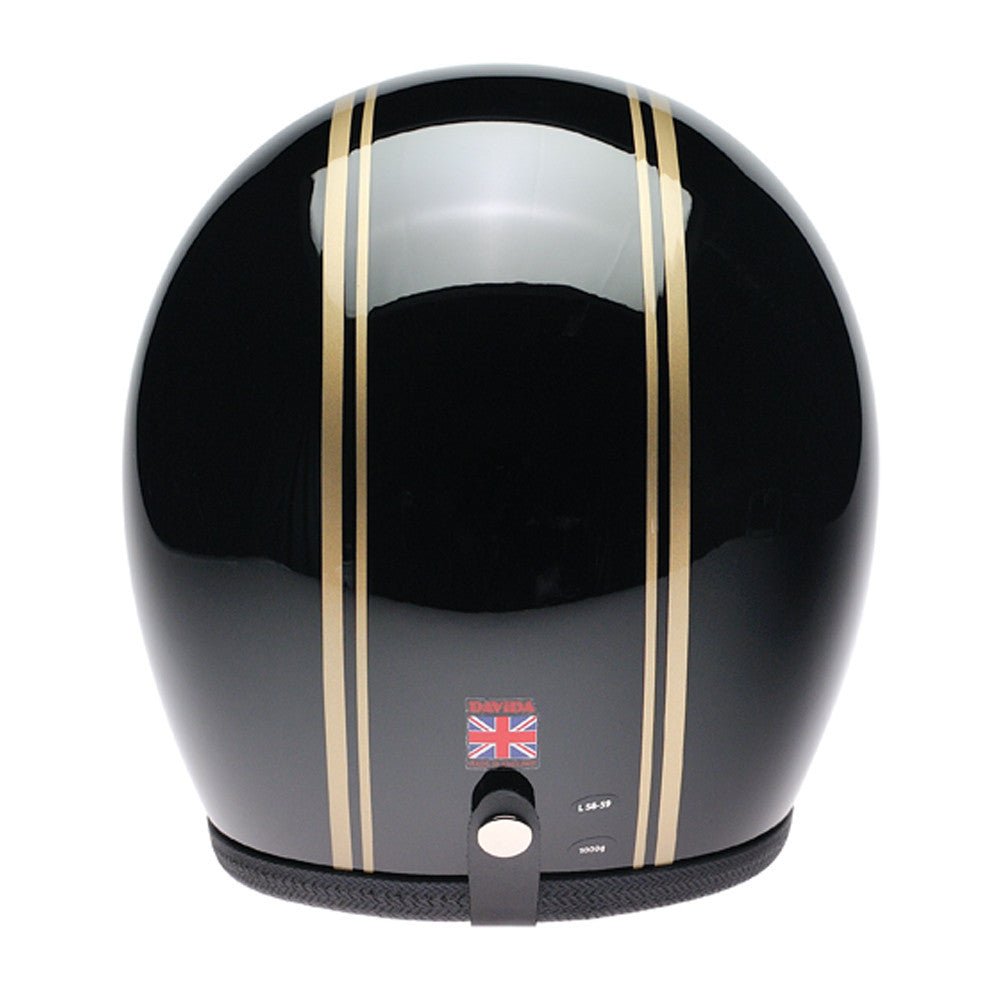 95228 - Black Gold PS Davida Speedster v4 Open Face Helmet - Speedwear Ltd