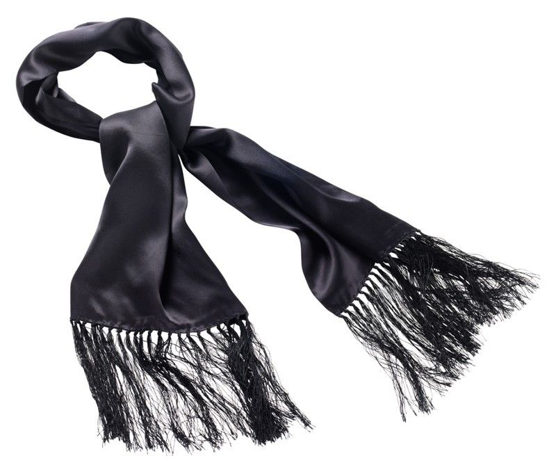 BLACK SATIN SILK SCARF - Speedwear Ltd