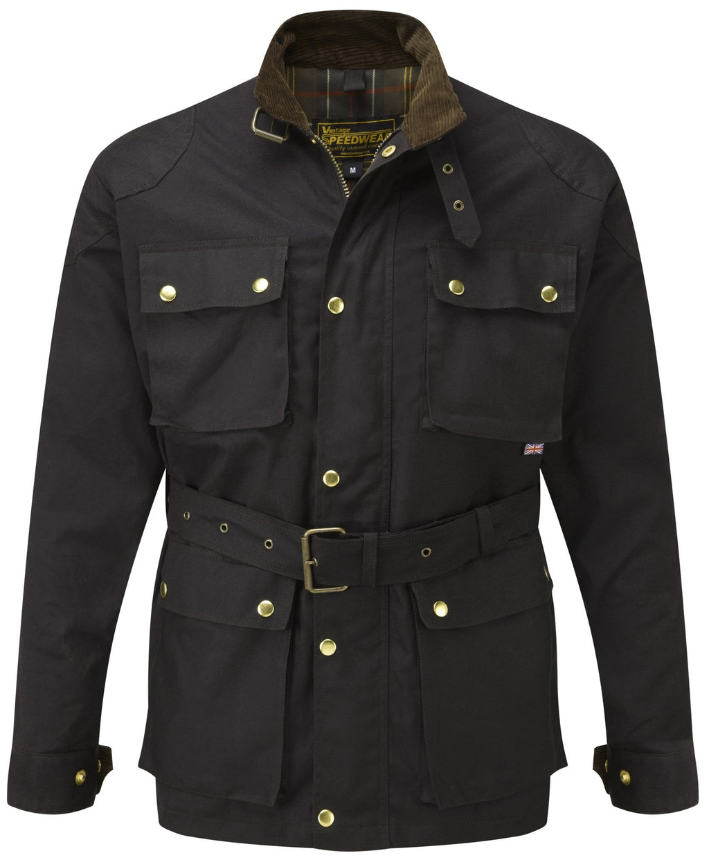 BROWN GRESFORD WAX COTTON MOTORCYCLE JACKET - Speedwear Ltd