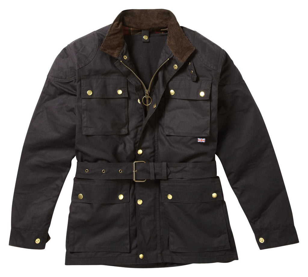 BROWN GRESFORD WAX COTTON MOTORCYCLE JACKET - Speedwear Ltd