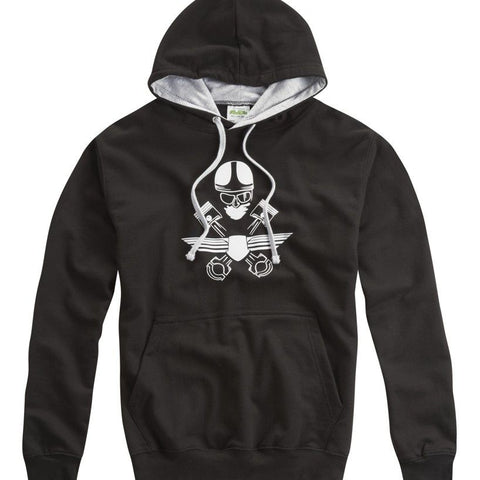 CAFE RACER CROSSED PISTONS HOODED TOP GREY - Speedwear Ltd