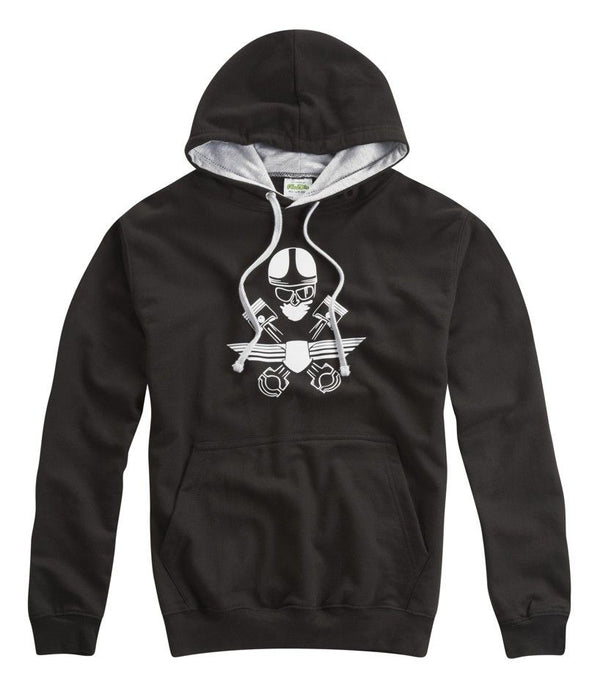 CAFE RACER CROSSED PISTONS HOODED TOP GREY - Speedwear Ltd