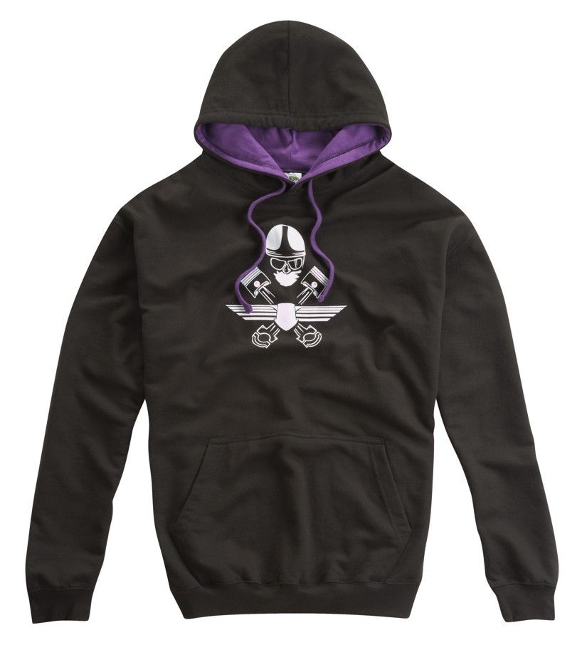CAFE RACER CROSSED PISTONS HOODED TOP PURPLE - Speedwear Ltd