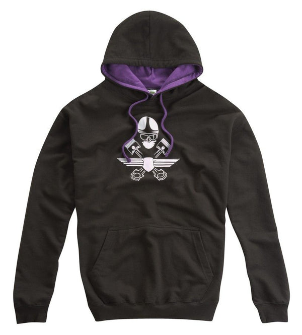 CAFE RACER CROSSED PISTONS HOODED TOP PURPLE - Speedwear Ltd