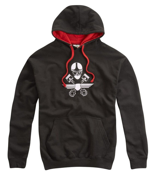 CAFE RACER CROSSED PISTONS HOODED TOP RED - Speedwear Ltd