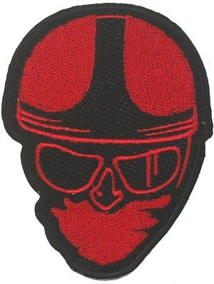 CLASSIC HEAD WOVEN PATCH RED - Speedwear Ltd