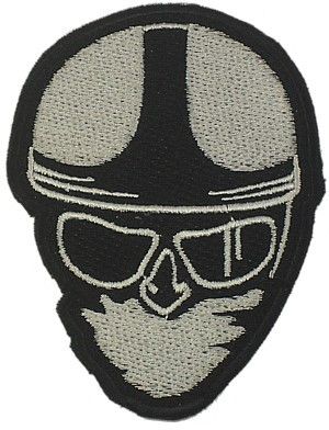 CLASSIC HEAD WOVEN PATCH SILVER - Speedwear Ltd