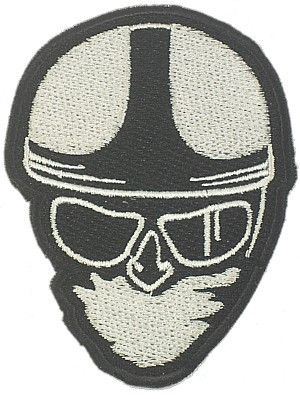 CLASSIC HEAD WOVEN PATCH WHITE - Speedwear Ltd