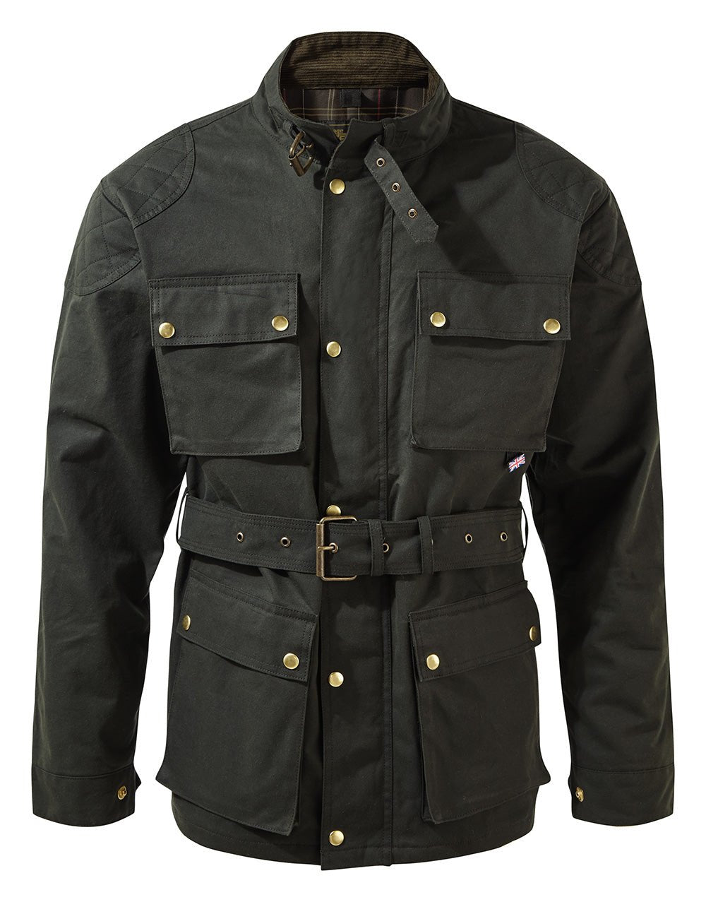 DARK GREEN CLASSIC WAX COTTON MOTORCYCLE JACKET - Speedwear Ltd