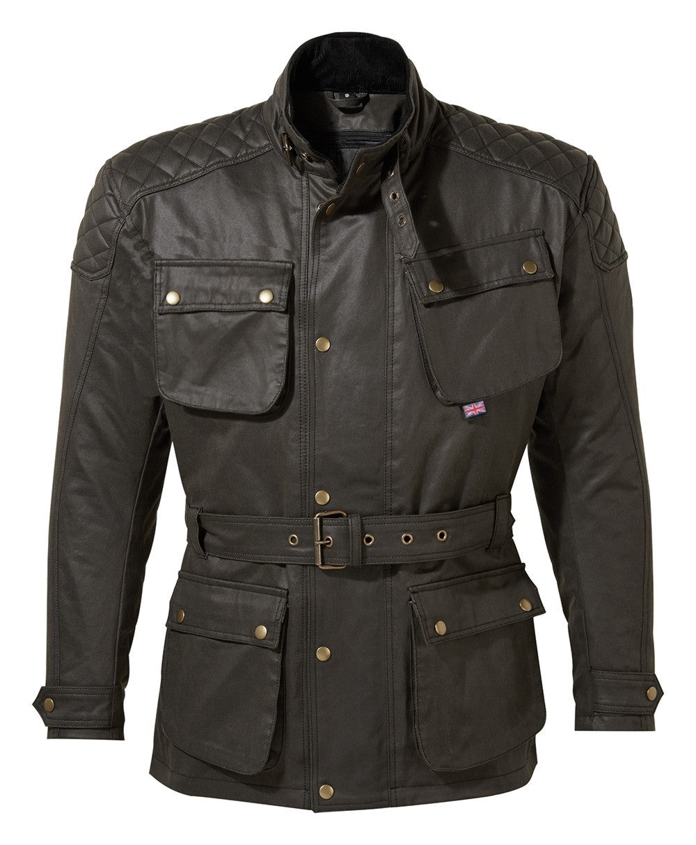 PULFORD® DRY WAXED COTTON MOTORCYCLE JACKET BLACK