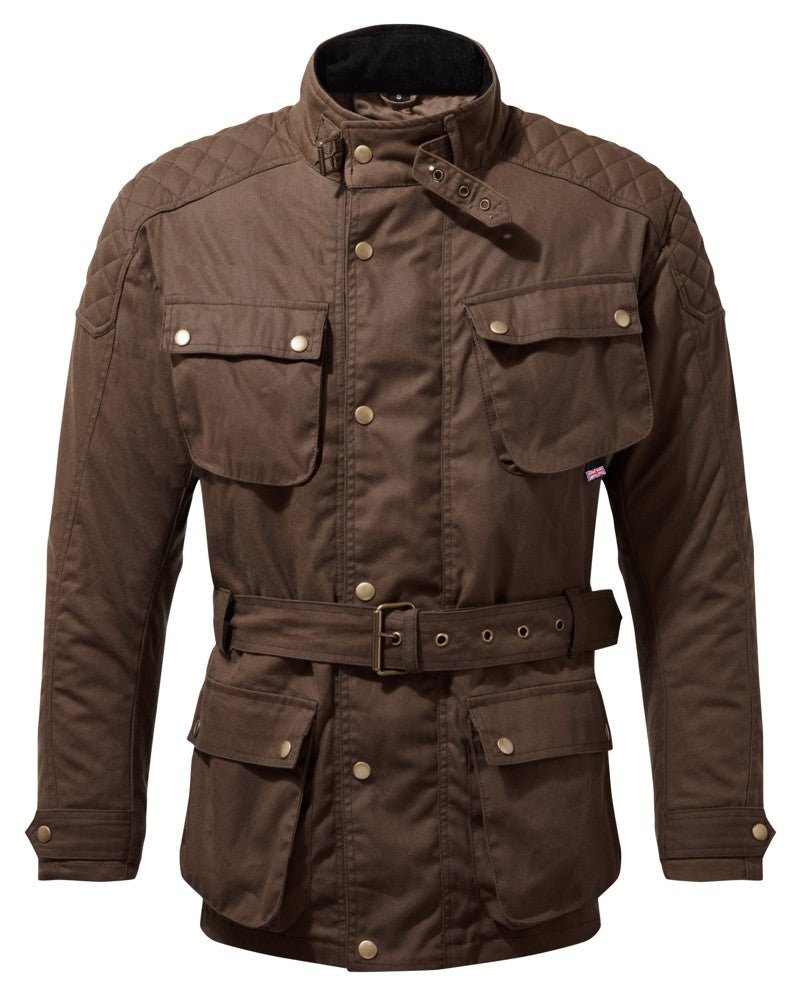 Brown Pulford Waxed Cotton Motorcycle Jacket