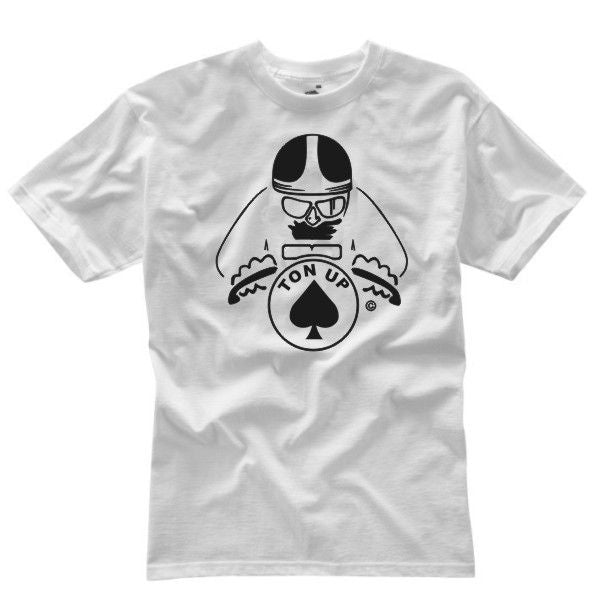 TON UP CLASSIC WHITET-SHIRT BLACK LOGO - Speedwear Ltd
