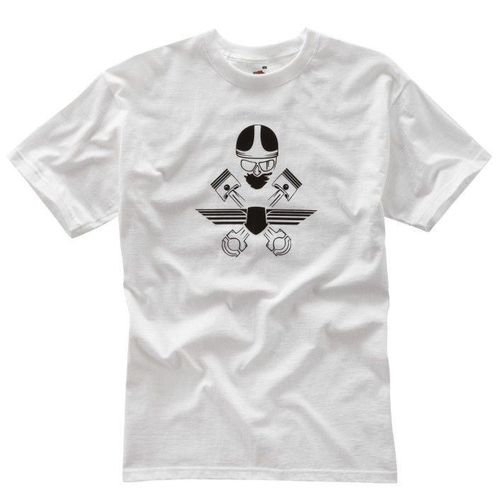 WHITE CROSSED PISTONS T-SHIRT - Speedwear Ltd